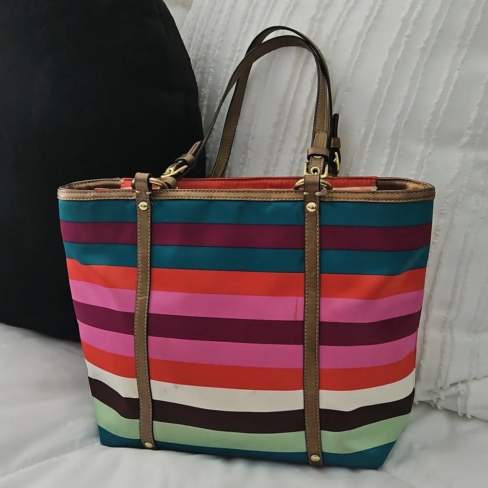 Coach Multistriped Legacy Tote - Picture 2 of 12